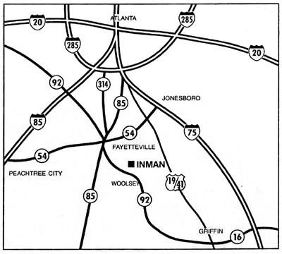 Map to Inman